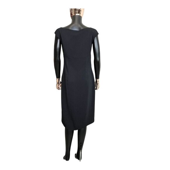 VPD Collection Black Beaded Cocktail Dress Size 46 (US 10) Made In Italy (NWT) - Picture 3 of 12